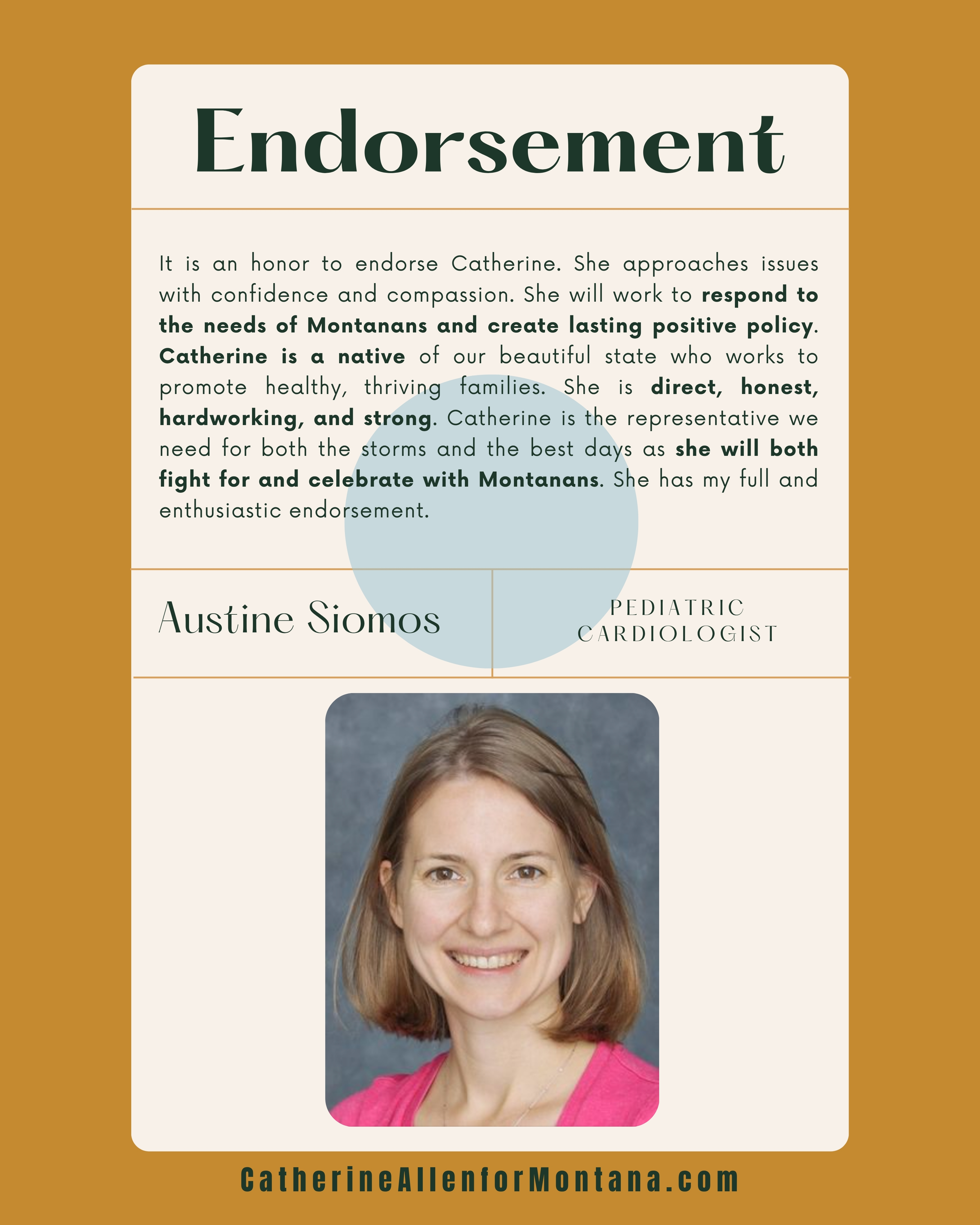Endorsement from Austine Siomos