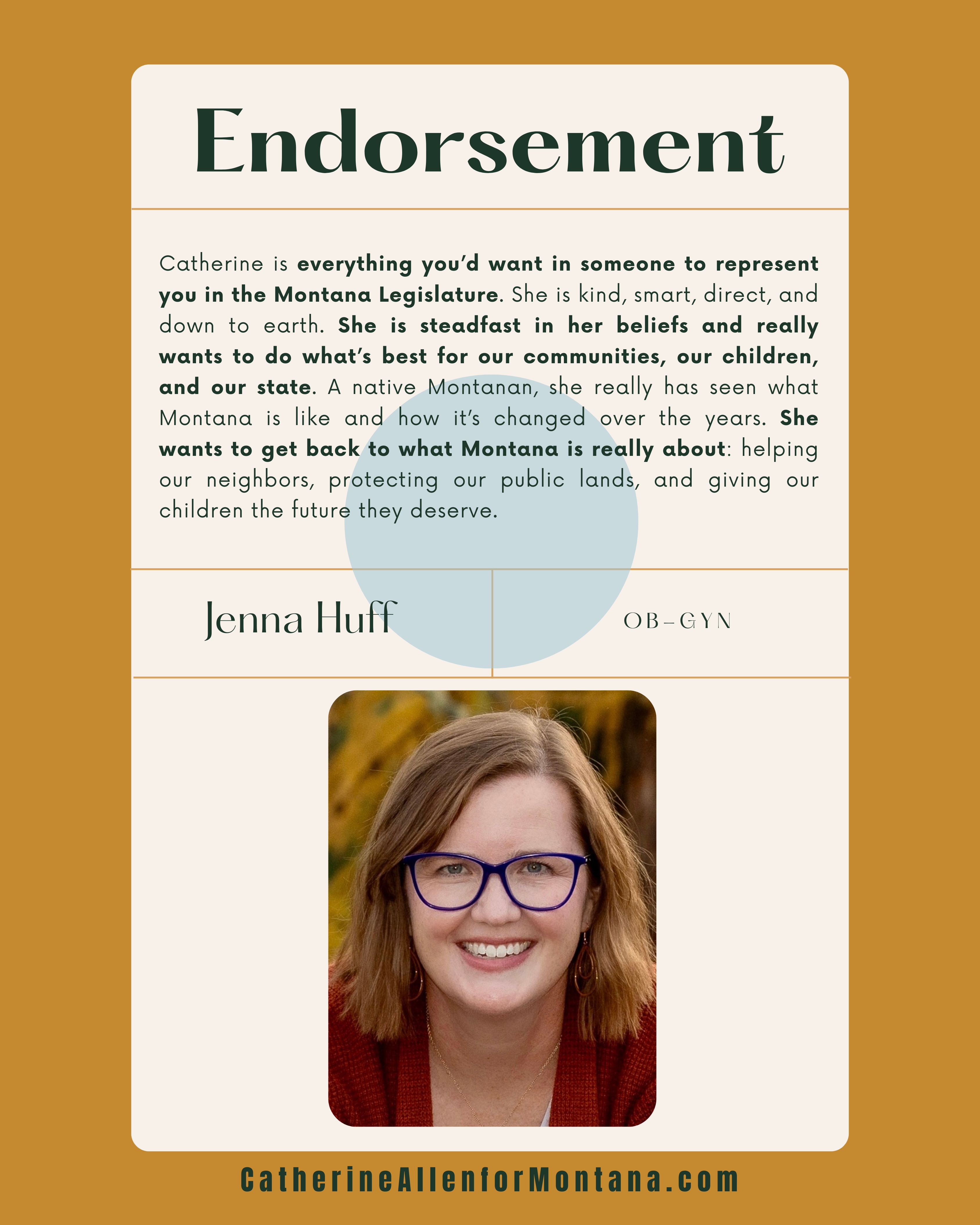Endorsement from Jenna Huff