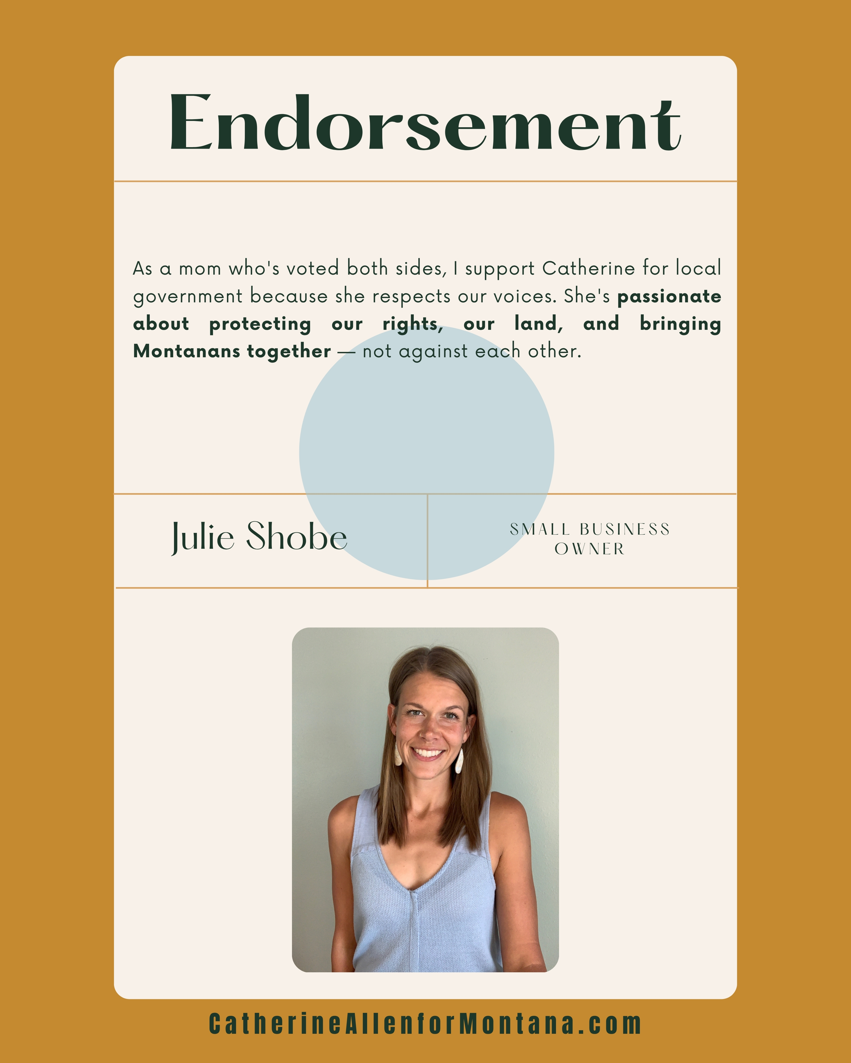 Endorsement from Julie Shobe