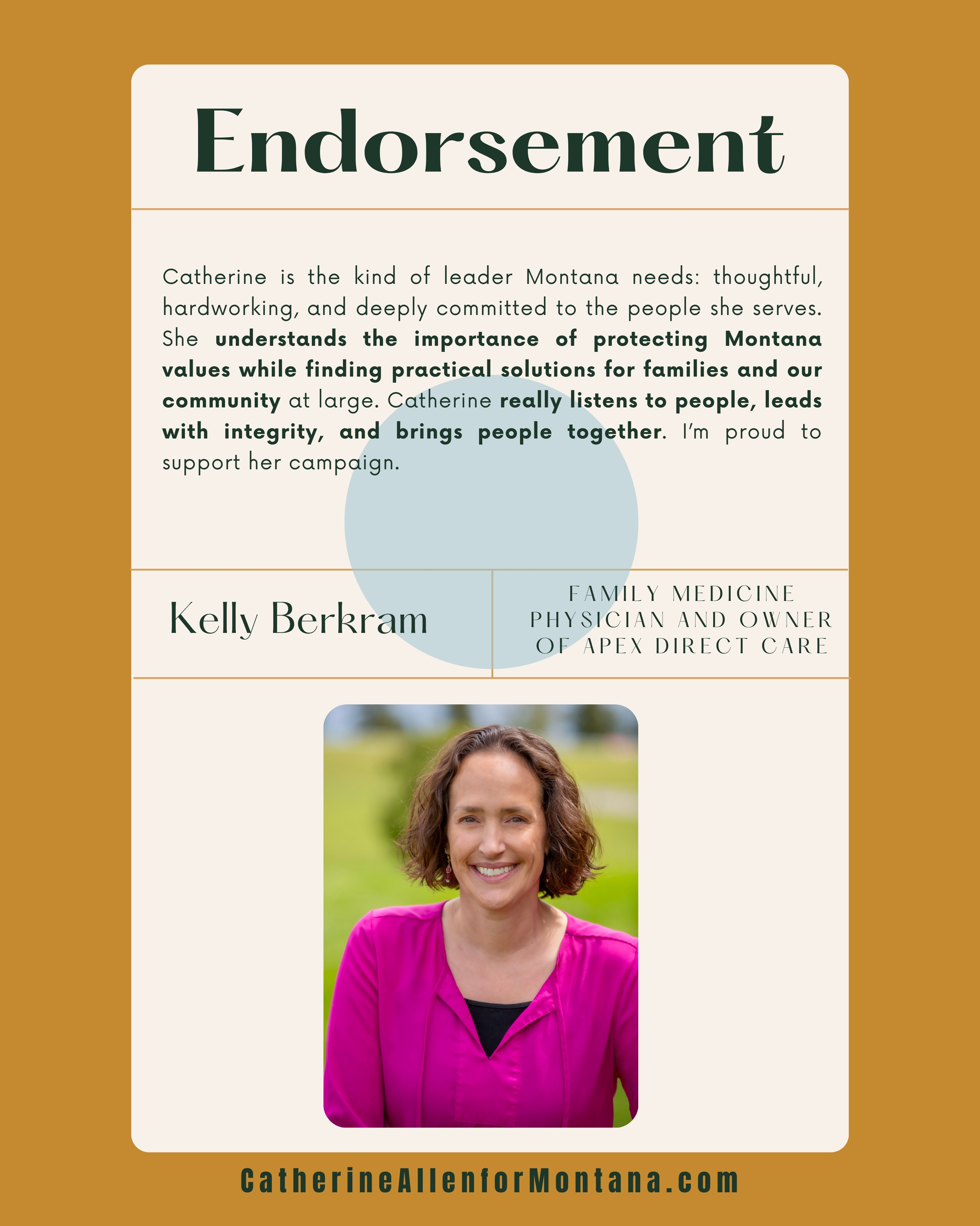 Endorsement from Kelly Berkram