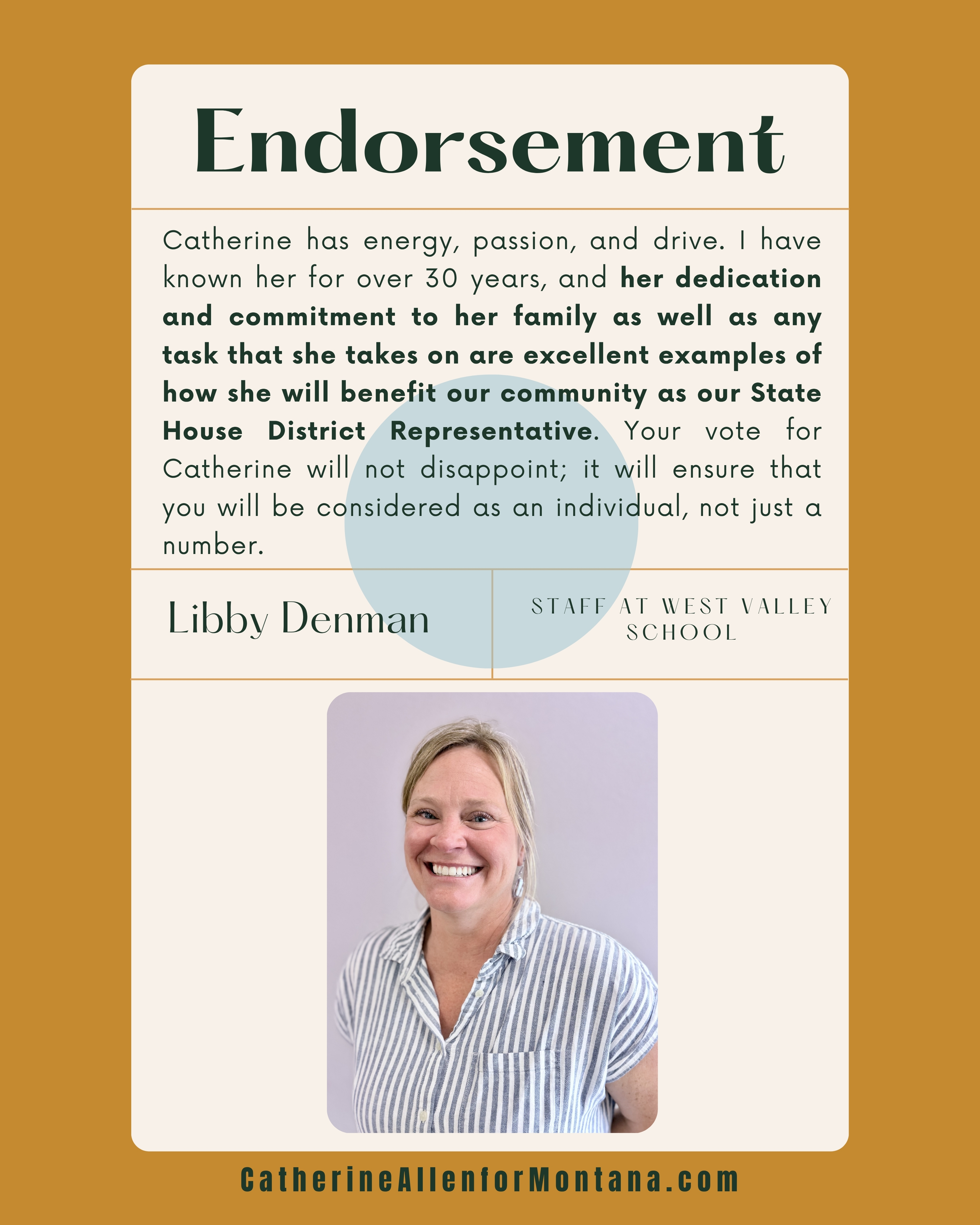 Endorsement from Libby Denman