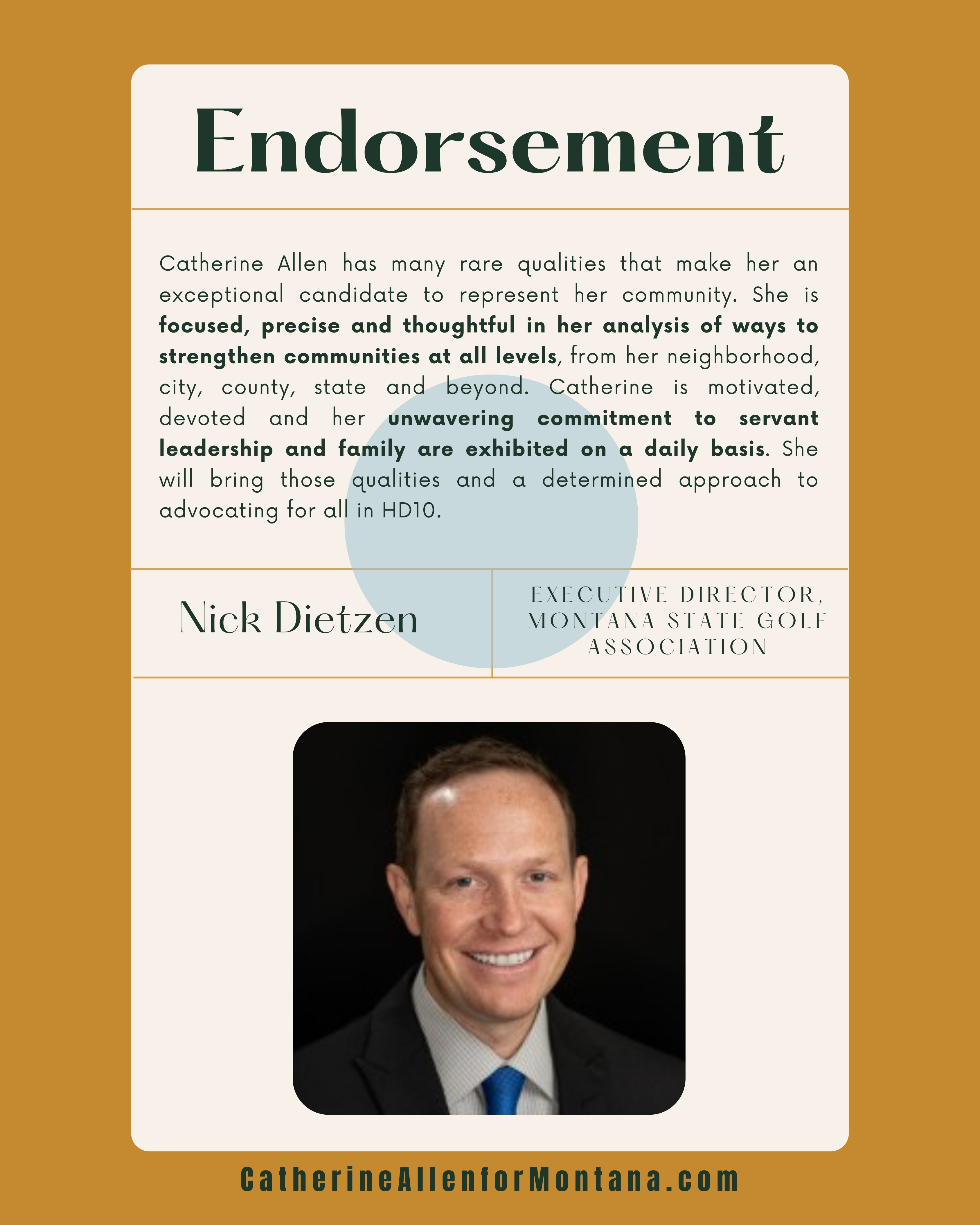 Endorsement from Nick Dietzen